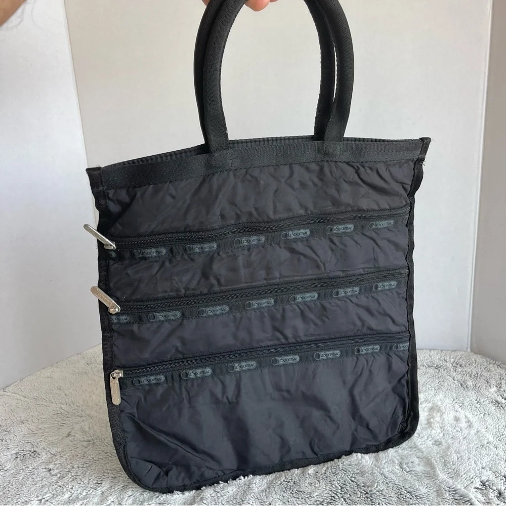 LeSportsac Handbag/Shoulder Bag, 2-way, Black, 3 Pockets
